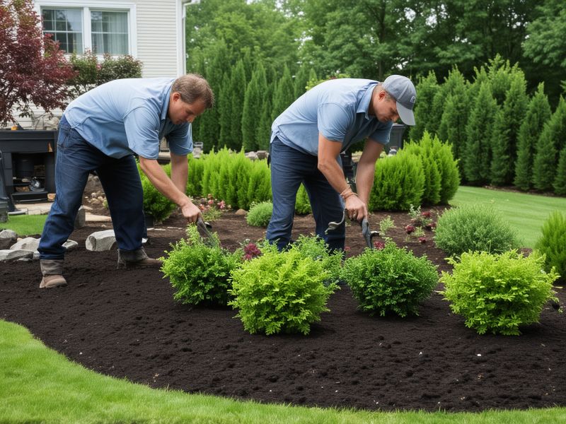 Professional landscaping consultation meeting with Virginia property owner